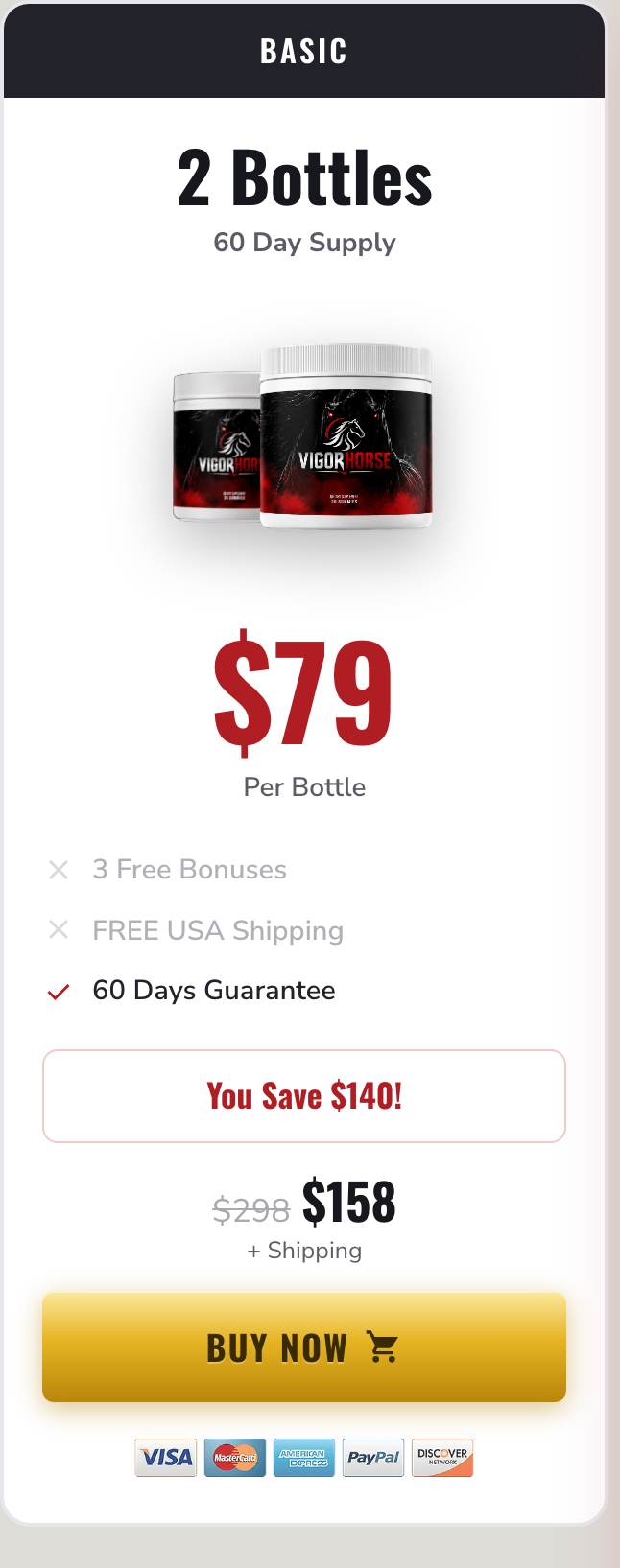 Vigor Horse 60 day supply